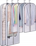 5 Pack Gusseted Hanging Garment Bags