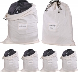 Set of 6 Large Cotton Drawstring Bag